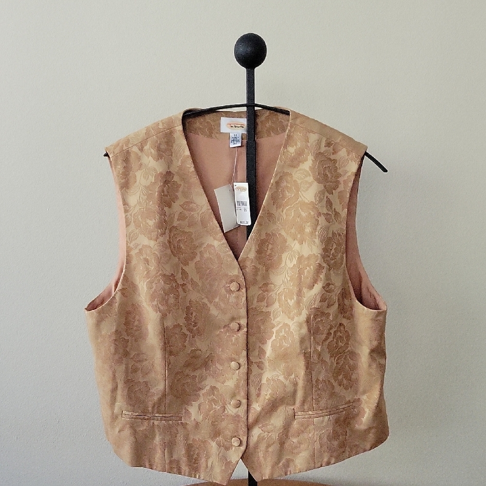 Talbots Floral Vest,    VINTAGE,  FULLY LINED, FLORAL BROCADE